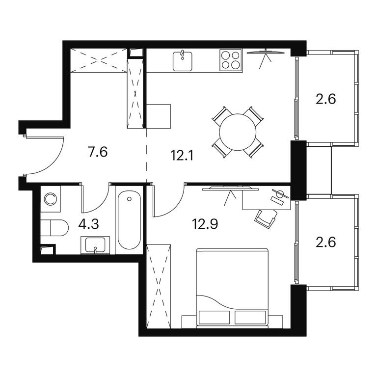 1-BD Apartment Sale, 42.1 sq. m. at Akvilon Signal (Akvilon Signal), Signalny Drive, 12, Moscow, Russia #1 1-BD Apartment Sale, 42.1 sq. m. at Akvilon Signal (Akvilon Signal), Signalny Drive, 12, Moscow, Russia #1