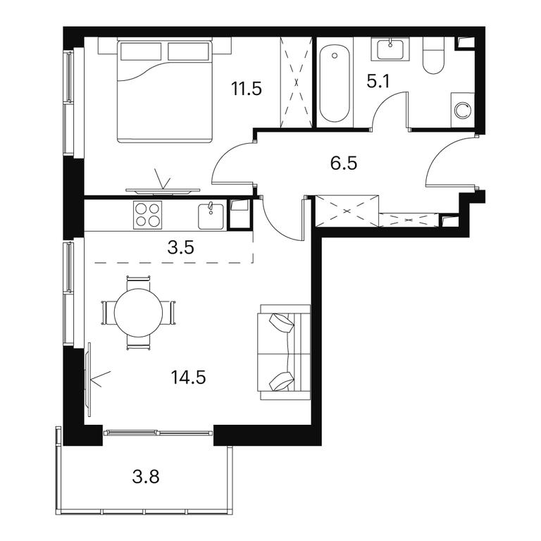 1-BD Apartment Sale, 50.4平方米 at Akvilon Signal (Akvilon Signal), Signalny Drive, 12, Moscow, Russia #1 1-BD Apartment Sale, 50.4平方米 at Akvilon Signal (Akvilon Signal), Signalny Drive, 12, Moscow, Russia #1