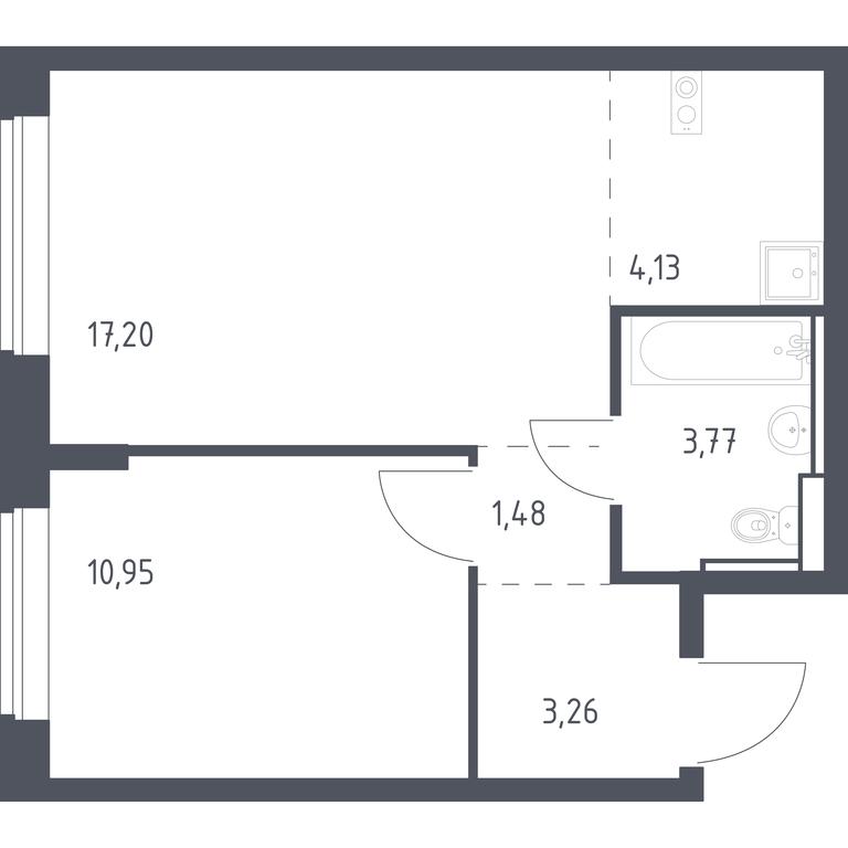 Apartment Sale, 40.79平方米 at Egorovo Park, 1-y kvartal, posyolok Zhilino-1, Lubertsy City District, Moscow Region, Russia #1 Apartment Sale, 40.79平方米 at Egorovo Park, 1-y kvartal, posyolok Zhilino-1, Lubertsy City District, Moscow Region, Russia #1
