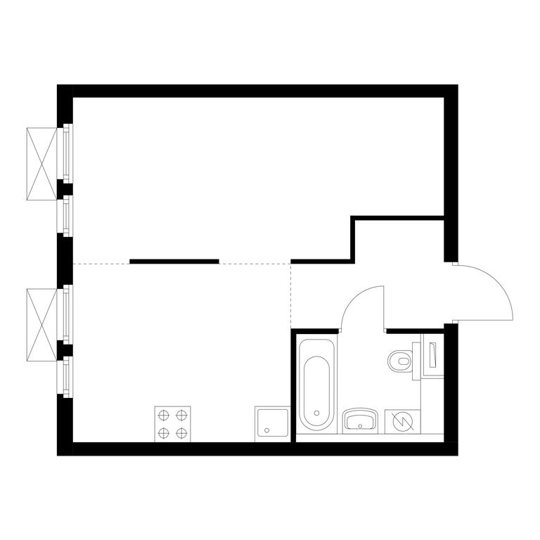 1-BD Apartment Sale, 33.3平方米 at Vtoroy Nagatinskiy, 2nd Nagatinsky Drive, 2к1, Moscow, Russia #1