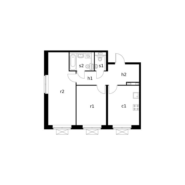 Продажа 2-комн. квартиры, 57 м² в ЖК «Мякинино парк», Мякининское шоссе, с3, Московская область, Россия #2 Продажа 2-комн. квартиры, 57 м² в ЖК «Мякинино парк», Мякининское шоссе, с3, Московская область, Россия #2