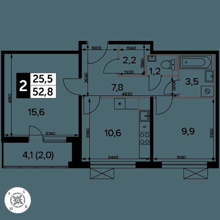 2-BD Apartment Sale, 53平方米 at Pervyi Leningradskiy, Pervy Leningradskiy Residential Complex, Moscow, Russia #2 2-BD Apartment Sale, 53平方米 at Pervyi Leningradskiy, Pervy Leningradskiy Residential Complex, Moscow, Russia #2