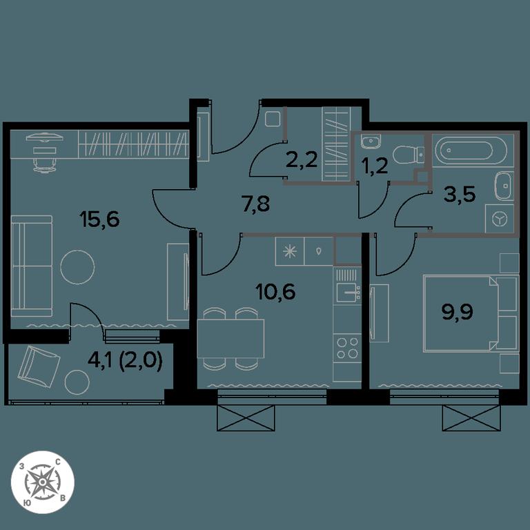 2-BD Apartment Sale, 53平方米 at Pervyi Leningradskiy, Pervy Leningradskiy Residential Complex, Moscow, Russia #1 2-BD Apartment Sale, 53平方米 at Pervyi Leningradskiy, Pervy Leningradskiy Residential Complex, Moscow, Russia #1