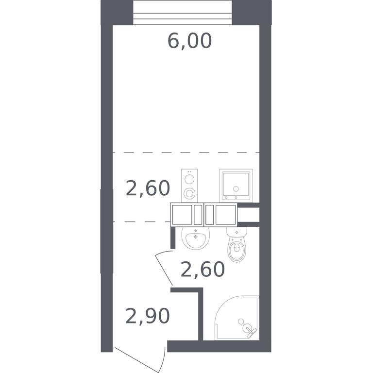 Apartment Sale, 14.1平方米 at Olhovy Kvartal, 5-ya ulitsa Lesnyye Polyany, posyolok Gazoprovod, Sosenskoye Settlement, Moscow, Russia #1