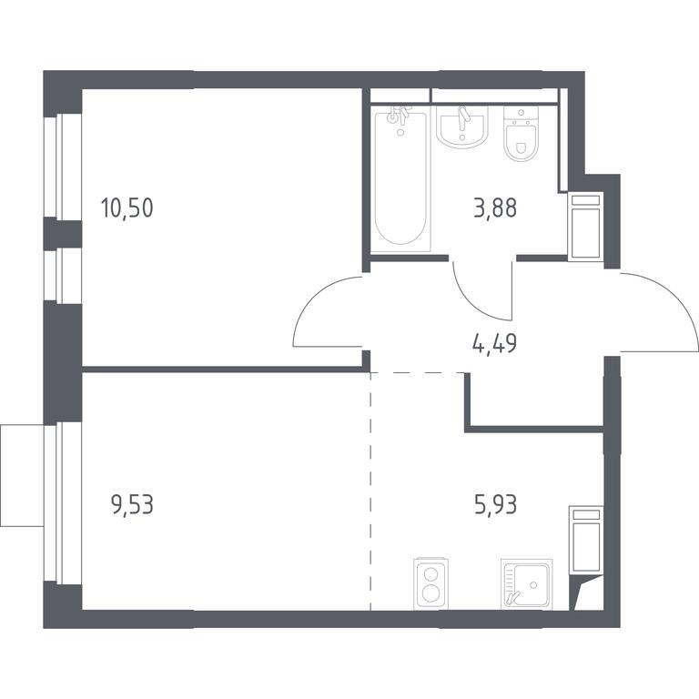 Apartment Sale, 34.33平方米 at Piatnitskie Luga, Pyatnitskoye Highway, 2, derevnya Yurlovo, Solnechnogorsk City District, Moscow Region, Russia #1
