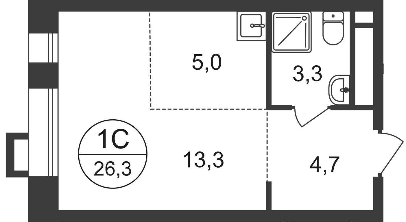 Apartment Sale, 26.3平方米 at Pervyi Moskovskiy, ulitsa Bianki, 1, Moskovskiy, Moscow, Russia #2