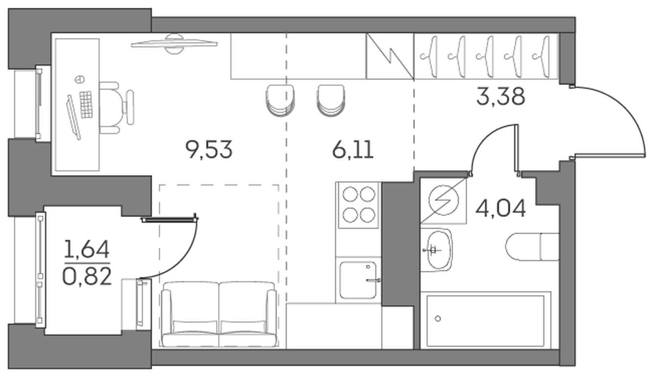 Apartment Sale, 23.88平方米 at Akvilon Beside 2 0, Ryazansky Avenue, Moscow, Russia #1