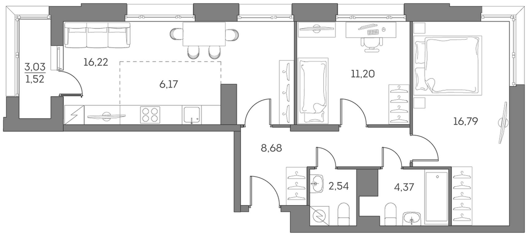Apartment Sale, 67.49平方米 at Akvilon Beside 2 0, Ryazansky Avenue, Moscow, Russia #2 Apartment Sale, 67.49平方米 at Akvilon Beside 2 0, Ryazansky Avenue, Moscow, Russia #2