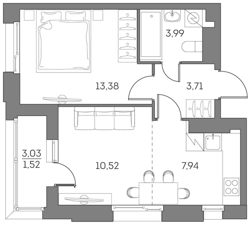 Apartment Sale, 41.06 sq. m. at Akvilon Beside 2 0, Ryazansky Avenue, Moscow, Russia #2 Apartment Sale, 41.06 sq. m. at Akvilon Beside 2 0, Ryazansky Avenue, Moscow, Russia #2