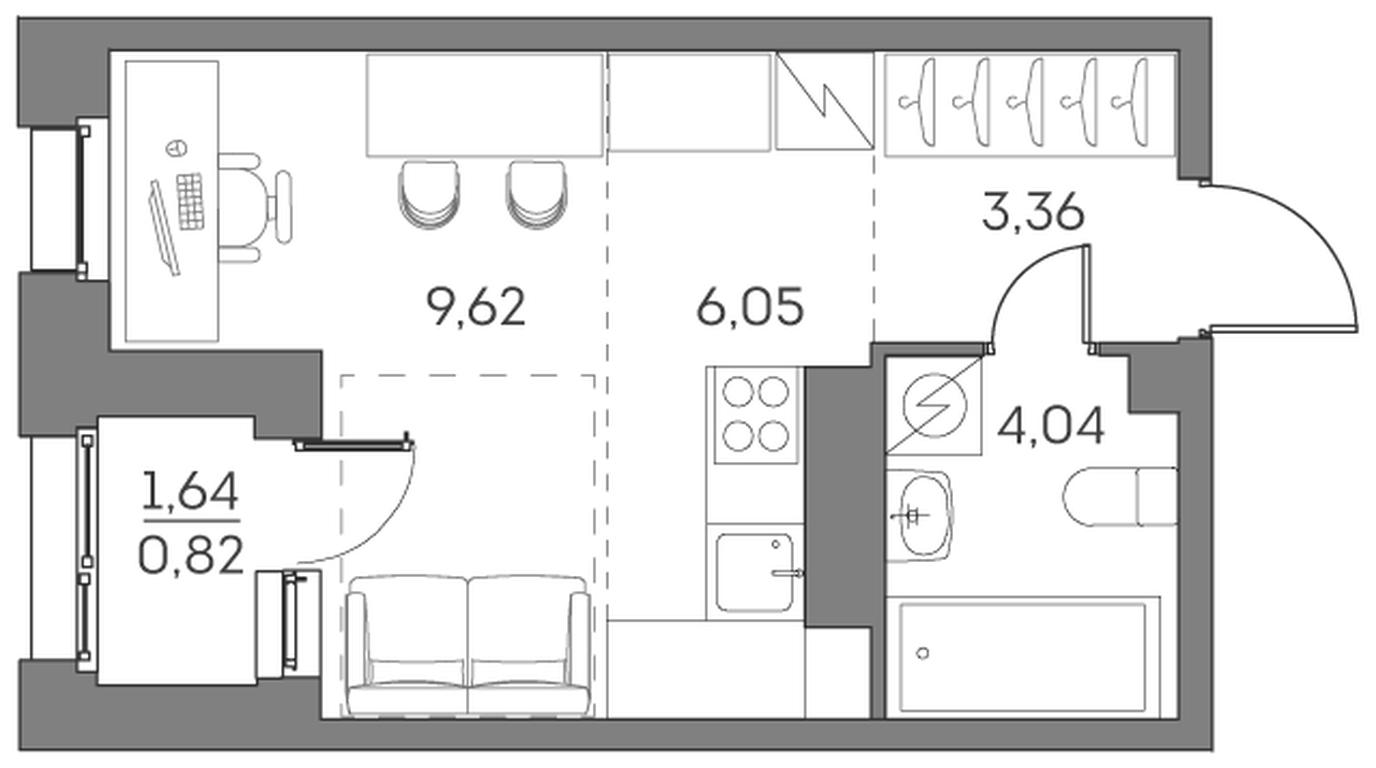 Apartment Sale, 23.89 sq. m. at Akvilon Beside 2 0, Ryazansky Avenue, Moscow, Russia #1