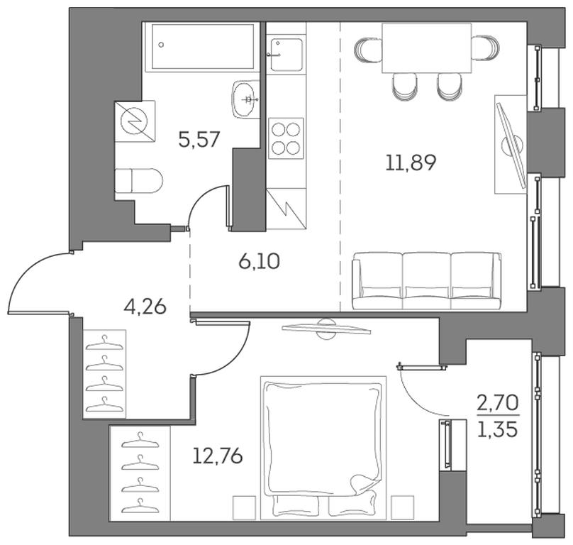Apartment Sale, 41.93 sq. m. at Akvilon Beside 2 0, Ryazansky Avenue, Moscow, Russia #1