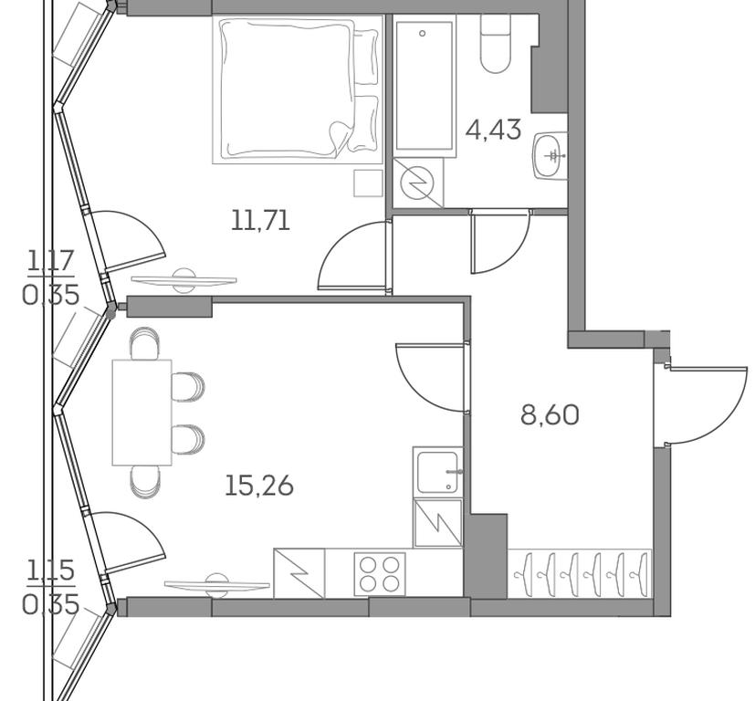 Apartment Sale, 40.7 sq. m. at Akvilon Beside 2 0, Ryazansky Avenue, Moscow, Russia #2 Apartment Sale, 40.7 sq. m. at Akvilon Beside 2 0, Ryazansky Avenue, Moscow, Russia #2