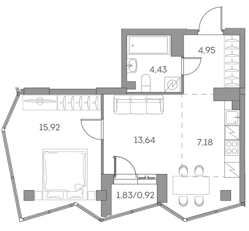 Apartment Sale, 47.04 sq. m. at Akvilon Beside 2 0, Ryazansky Avenue, Moscow, Russia #2 Apartment Sale, 47.04 sq. m. at Akvilon Beside 2 0, Ryazansky Avenue, Moscow, Russia #2
