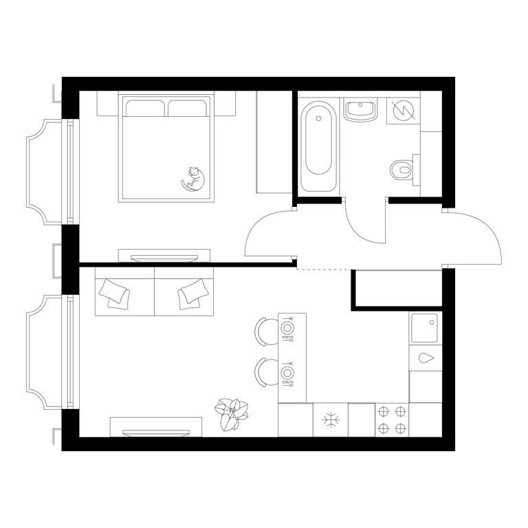 1-BD Apartment Sale, 34.7 sq. m. at Irtyshskiy Kvartal, 2nd Irtyshsky Drive, Moscow, Russia #1