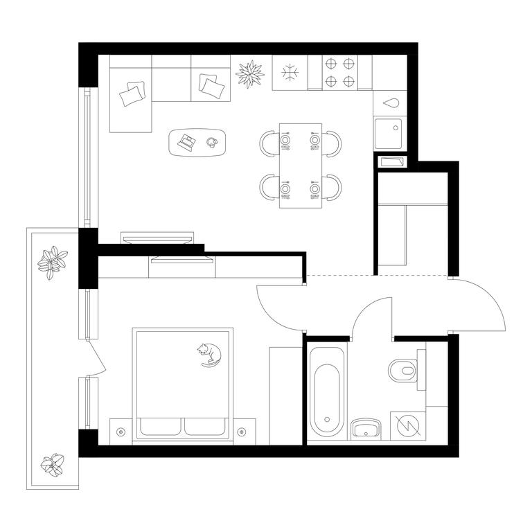 1-BD Apartment Sale, 40.8 sq. m. at Kutuzovskiy Kvartal, Ivana Franko Street, 20к1, Moscow, Russia #1