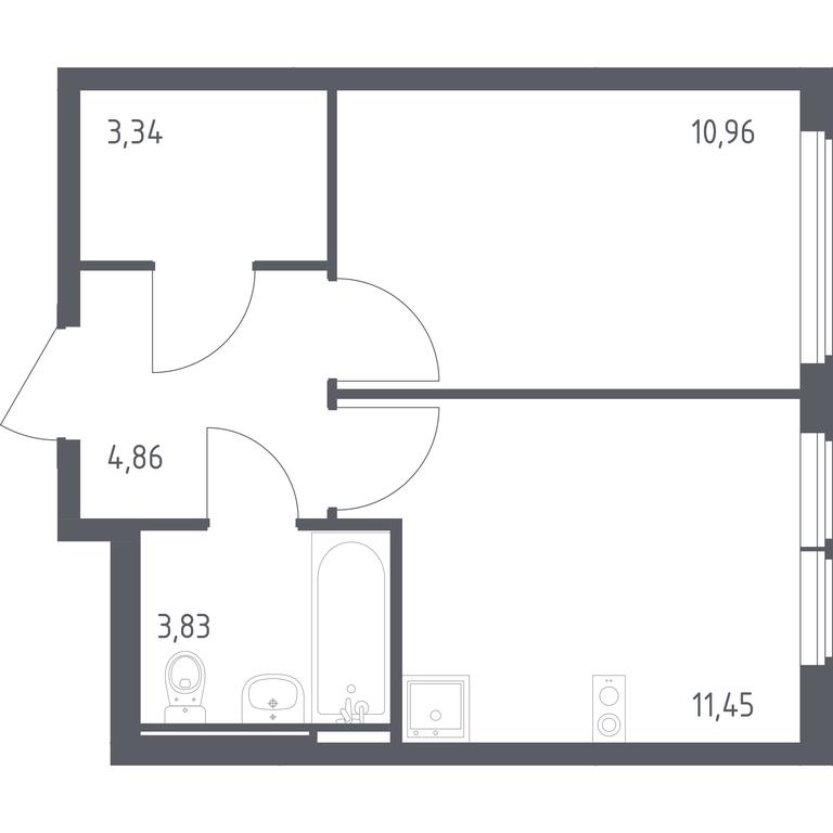 Apartment Sale, 34.44 sq. m. at Ostafevo, Ostafyevskoe Highway, 12к1, Ryazanovskoe Settlement, Moscow, Russia #1