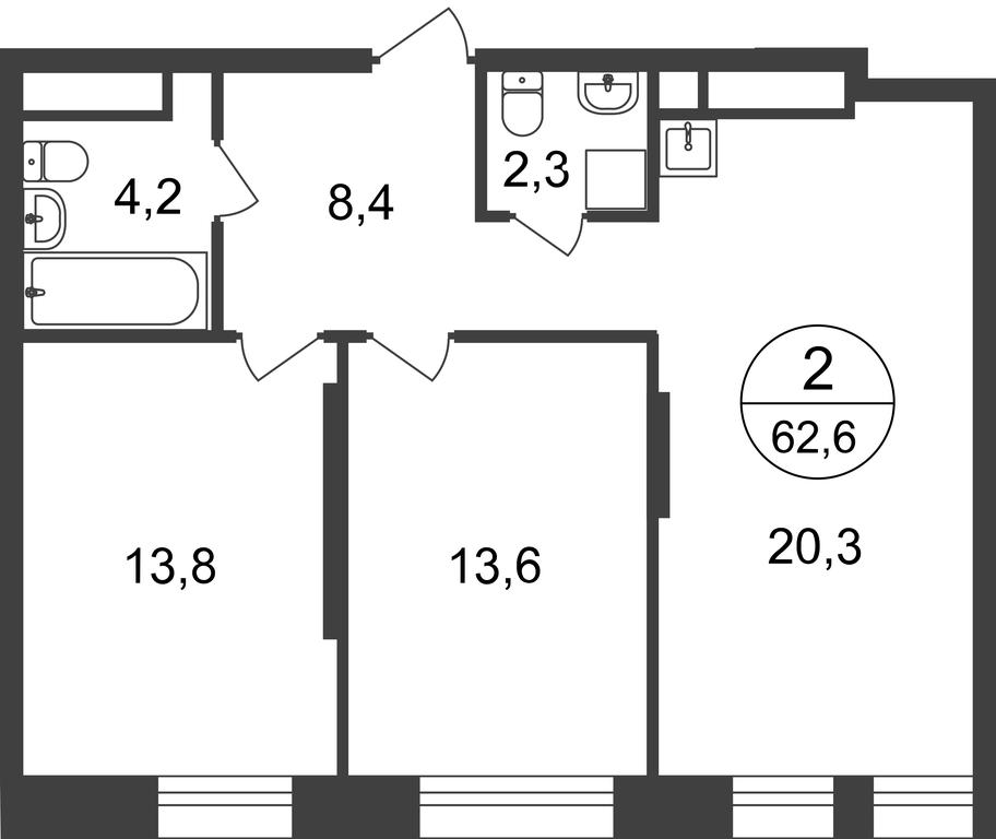 Продажа 2-комн. квартиры, 62,6 м² в ЖК «Первый Московский», улица Бианки, 1, Московский, Москва, Россия #2