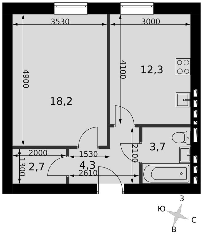 1-BD Apartment Sale, 40.3平方米 at Park Aprel, ulitsa Park Aprel, 1, Aprelevka, Naro-Fominskiy City District, Moscow Region, Russia #2 1-BD Apartment Sale, 40.3平方米 at Park Aprel, ulitsa Park Aprel, 1, Aprelevka, Naro-Fominskiy City District, Moscow Region, Russia #2