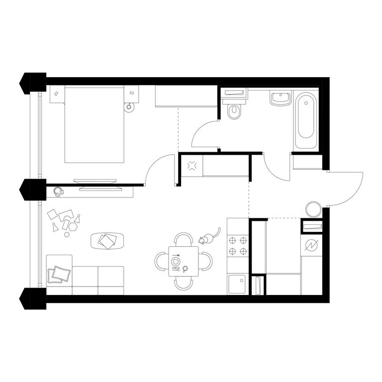 1-BD Apartment Sale, 41.5 sq. m. at Businovskiy Park, Izhorskaya Street, 6с5, Moscow, Russia #1 1-BD Apartment Sale, 41.5 sq. m. at Businovskiy Park, Izhorskaya Street, 6с5, Moscow, Russia #1