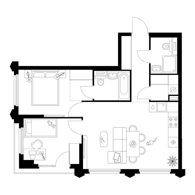 2-BD Apartment Sale, 57.8平方米 at Businovskiy Park, Izhorskaya Street, 6с5, Moscow, Russia #1 2-BD Apartment Sale, 57.8平方米 at Businovskiy Park, Izhorskaya Street, 6с5, Moscow, Russia #1
