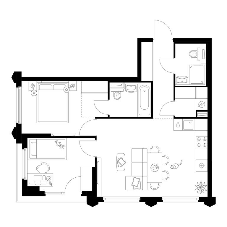 2-BD Apartment Sale, 57.8平方米 at Businovskiy Park, Izhorskaya Street, 6с5, Moscow, Russia #2 2-BD Apartment Sale, 57.8平方米 at Businovskiy Park, Izhorskaya Street, 6с5, Moscow, Russia #2