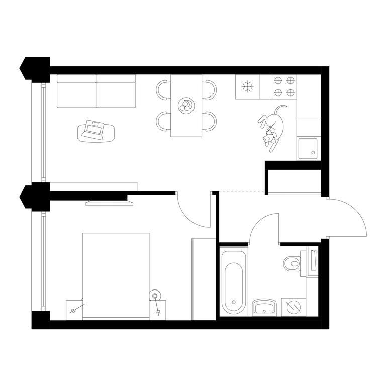 1-BD Apartment Sale, 37.9平方米 at Businovskiy Park, Izhorskaya Street, 6с5, Moscow, Russia #1 1-BD Apartment Sale, 37.9平方米 at Businovskiy Park, Izhorskaya Street, 6с5, Moscow, Russia #1