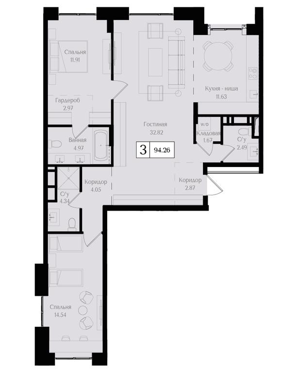 3-BD Apartment Sale, 94.3 sq. m. at Preobrazhenskaya ploschad, 1st Bukhvostova Street, Moscow, Russia #1 3-BD Apartment Sale, 94.3 sq. m. at Preobrazhenskaya ploschad, 1st Bukhvostova Street, Moscow, Russia #1