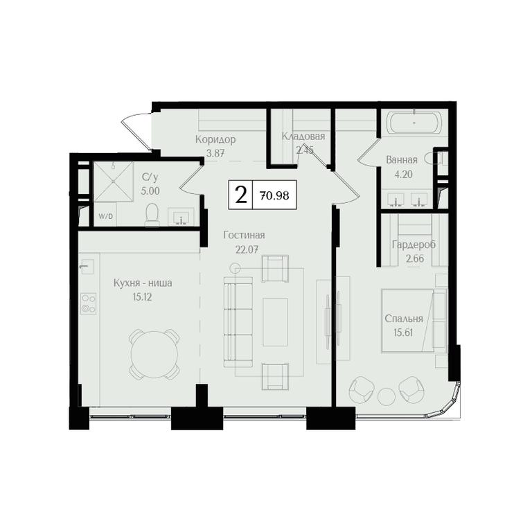 1-BD Apartment Sale, 71 sq. m. at Preobrazhenskaya ploschad, 1st Bukhvostova Street, Moscow, Russia #1 1-BD Apartment Sale, 71 sq. m. at Preobrazhenskaya ploschad, 1st Bukhvostova Street, Moscow, Russia #1