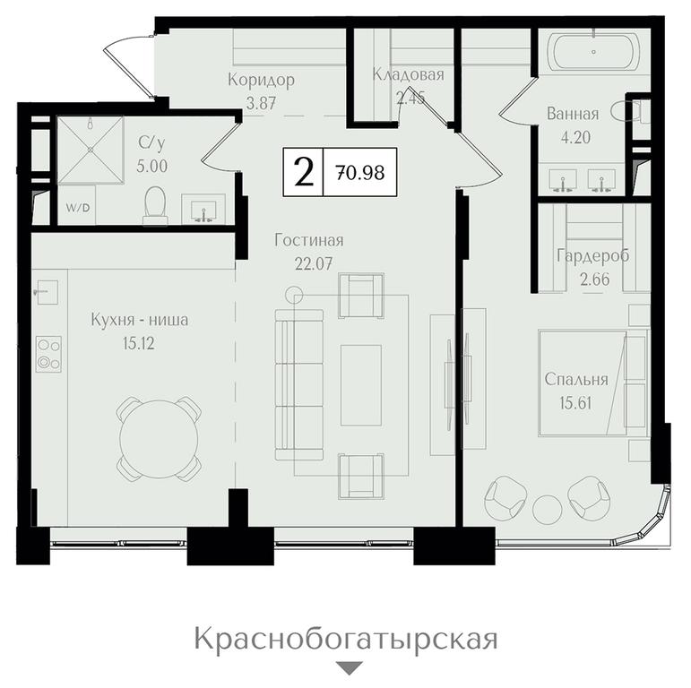 1-BD Apartment Sale, 71 sq. m. at Preobrazhenskaya ploschad, 1st Bukhvostova Street, Moscow, Russia #2 1-BD Apartment Sale, 71 sq. m. at Preobrazhenskaya ploschad, 1st Bukhvostova Street, Moscow, Russia #2