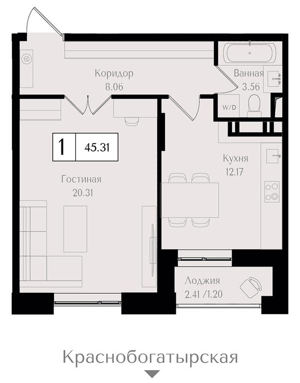 1-BD Apartment Sale, 45.3 sq. m. at Preobrazhenskaya ploschad, 1st Bukhvostova Street, Moscow, Russia #2 1-BD Apartment Sale, 45.3 sq. m. at Preobrazhenskaya ploschad, 1st Bukhvostova Street, Moscow, Russia #2