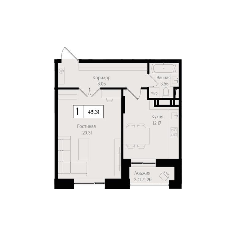 1-BD Apartment Sale, 45.3 sq. m. at Preobrazhenskaya ploschad, 1st Bukhvostova Street, Moscow, Russia #1 1-BD Apartment Sale, 45.3 sq. m. at Preobrazhenskaya ploschad, 1st Bukhvostova Street, Moscow, Russia #1