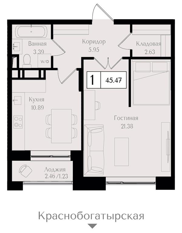1-BD Apartment Sale, 45.5 sq. m. at Preobrazhenskaya ploschad, 1st Bukhvostova Street, Moscow, Russia #2 1-BD Apartment Sale, 45.5 sq. m. at Preobrazhenskaya ploschad, 1st Bukhvostova Street, Moscow, Russia #2
