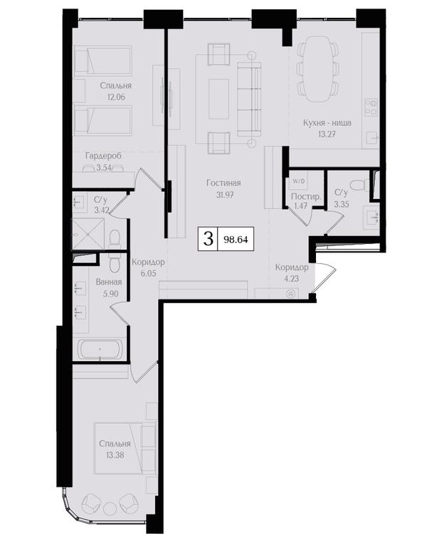 3-BD Apartment Sale, 98.6平方米 at Preobrazhenskaya ploschad, 1st Bukhvostova Street, Moscow, Russia #1 3-BD Apartment Sale, 98.6平方米 at Preobrazhenskaya ploschad, 1st Bukhvostova Street, Moscow, Russia #1