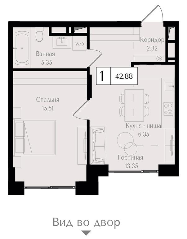 1-BD Apartment Sale, 42.9 sq. m. at Preobrazhenskaya ploschad, 1st Bukhvostova Street, Moscow, Russia #2 1-BD Apartment Sale, 42.9 sq. m. at Preobrazhenskaya ploschad, 1st Bukhvostova Street, Moscow, Russia #2