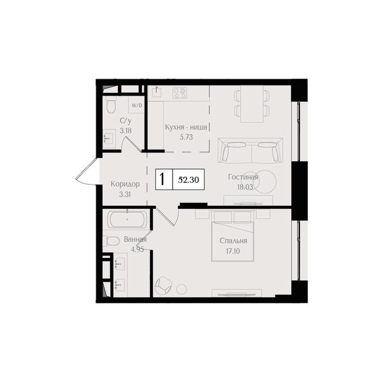 1-BD Apartment Sale, 52.3 sq. m. at Preobrazhenskaya ploschad, 1st Bukhvostova Street, Moscow, Russia #1 1-BD Apartment Sale, 52.3 sq. m. at Preobrazhenskaya ploschad, 1st Bukhvostova Street, Moscow, Russia #1
