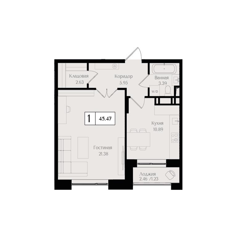 1-BD Apartment Sale, 45.5平方米 at Preobrazhenskaya ploschad, 1st Bukhvostova Street, Moscow, Russia #1 1-BD Apartment Sale, 45.5平方米 at Preobrazhenskaya ploschad, 1st Bukhvostova Street, Moscow, Russia #1
