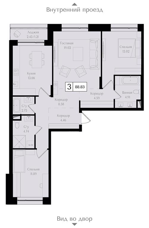 2-BD Apartment Sale, 88.9 sq. m. at Preobrazhenskaya ploschad, 1st Bukhvostova Street, Moscow, Russia #2 2-BD Apartment Sale, 88.9 sq. m. at Preobrazhenskaya ploschad, 1st Bukhvostova Street, Moscow, Russia #2