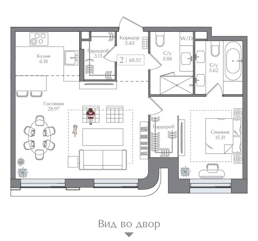 1-BD Apartment Sale, 68.52 sq. m. at Preobrazhenskaya ploschad, 1st Bukhvostova Street, Moscow, Russia #2 1-BD Apartment Sale, 68.52 sq. m. at Preobrazhenskaya ploschad, 1st Bukhvostova Street, Moscow, Russia #2
