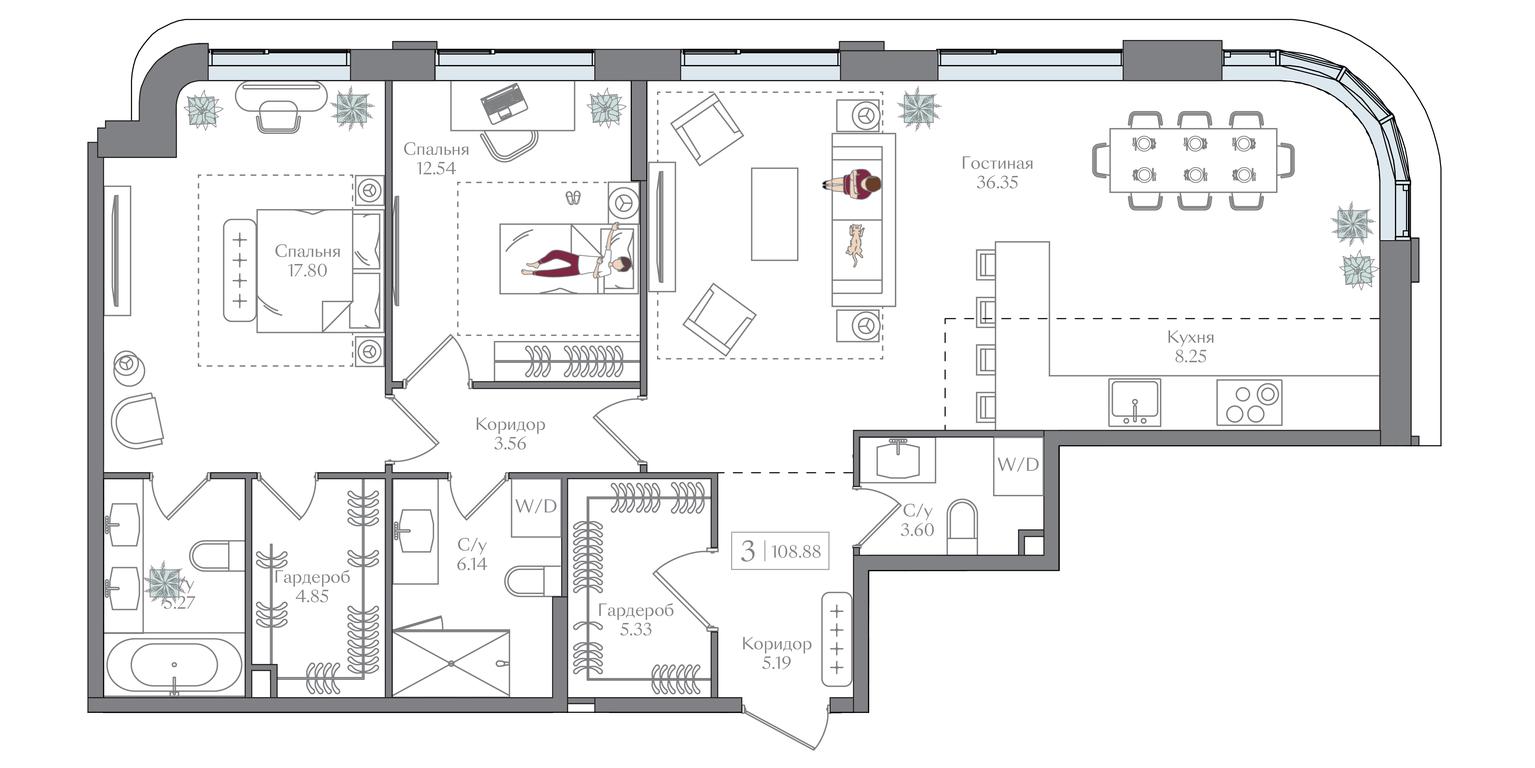 2-BD Apartment Sale, 108.88 sq. m. at Preobrazhenskaya ploschad, 1st Bukhvostova Street, Moscow, Russia #1 2-BD Apartment Sale, 108.88 sq. m. at Preobrazhenskaya ploschad, 1st Bukhvostova Street, Moscow, Russia #1
