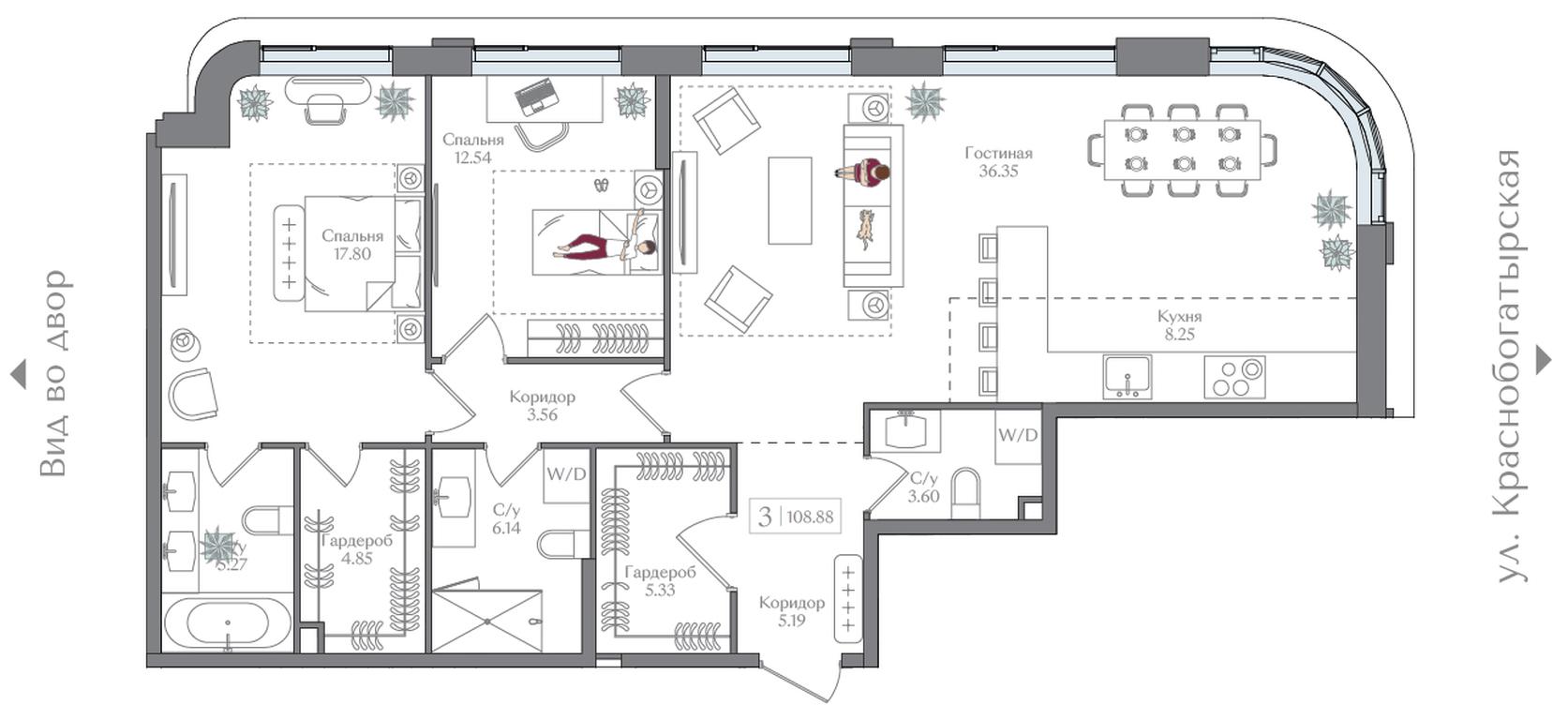 2-BD Apartment Sale, 108.88 sq. m. at Preobrazhenskaya ploschad, 1st Bukhvostova Street, Moscow, Russia #2 2-BD Apartment Sale, 108.88 sq. m. at Preobrazhenskaya ploschad, 1st Bukhvostova Street, Moscow, Russia #2