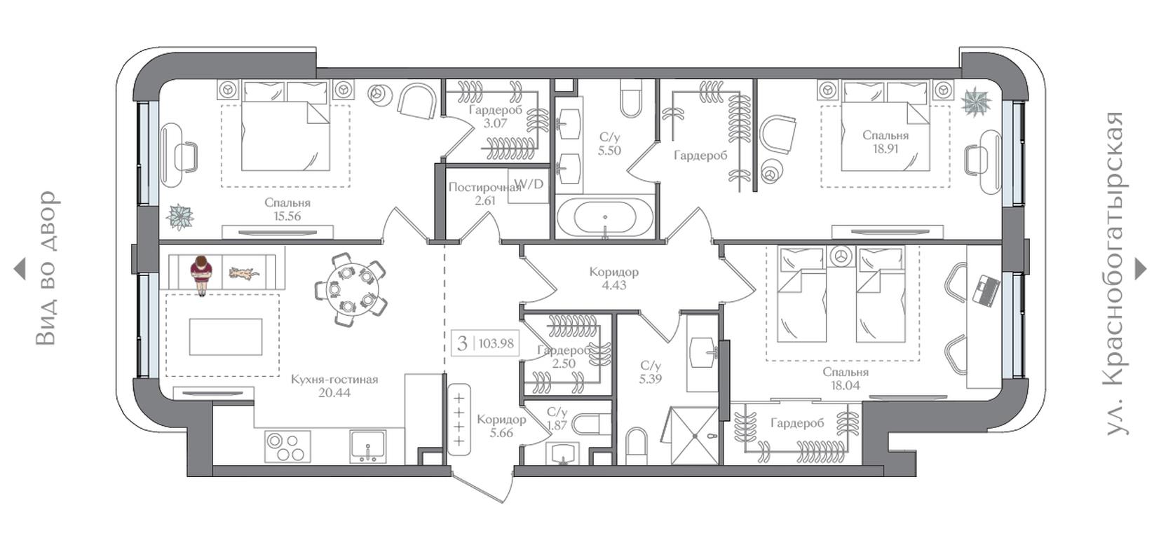 3-BD Apartment Sale, 103.98平方米 at Preobrazhenskaya ploschad, 1st Bukhvostova Street, Moscow, Russia #2 3-BD Apartment Sale, 103.98平方米 at Preobrazhenskaya ploschad, 1st Bukhvostova Street, Moscow, Russia #2