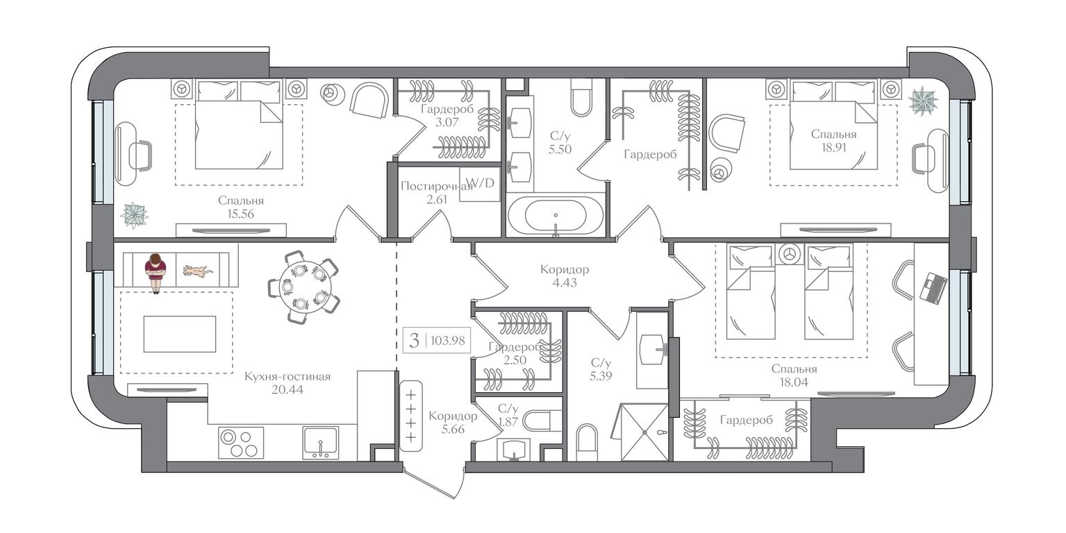 3-BD Apartment Sale, 103.98平方米 at Preobrazhenskaya ploschad, 1st Bukhvostova Street, Moscow, Russia #1 3-BD Apartment Sale, 103.98平方米 at Preobrazhenskaya ploschad, 1st Bukhvostova Street, Moscow, Russia #1
