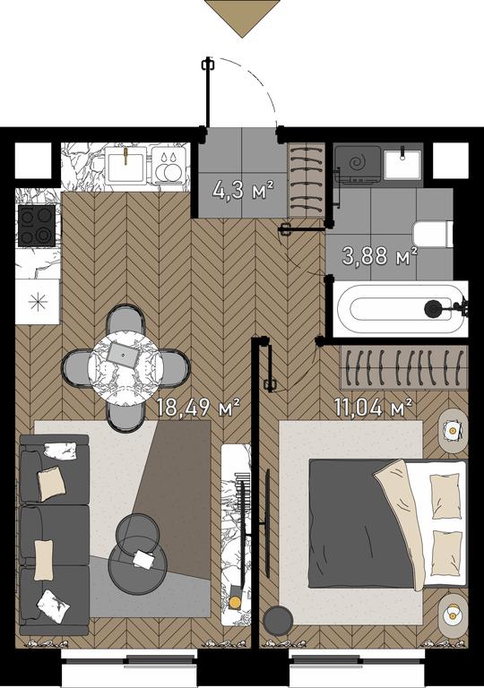 2-BD Apartment Sale, 39.1 sq. m. at Zorge 9, Zorge Street, 9к1, Moscow, Russia #1 2-BD Apartment Sale, 39.1 sq. m. at Zorge 9, Zorge Street, 9к1, Moscow, Russia #1