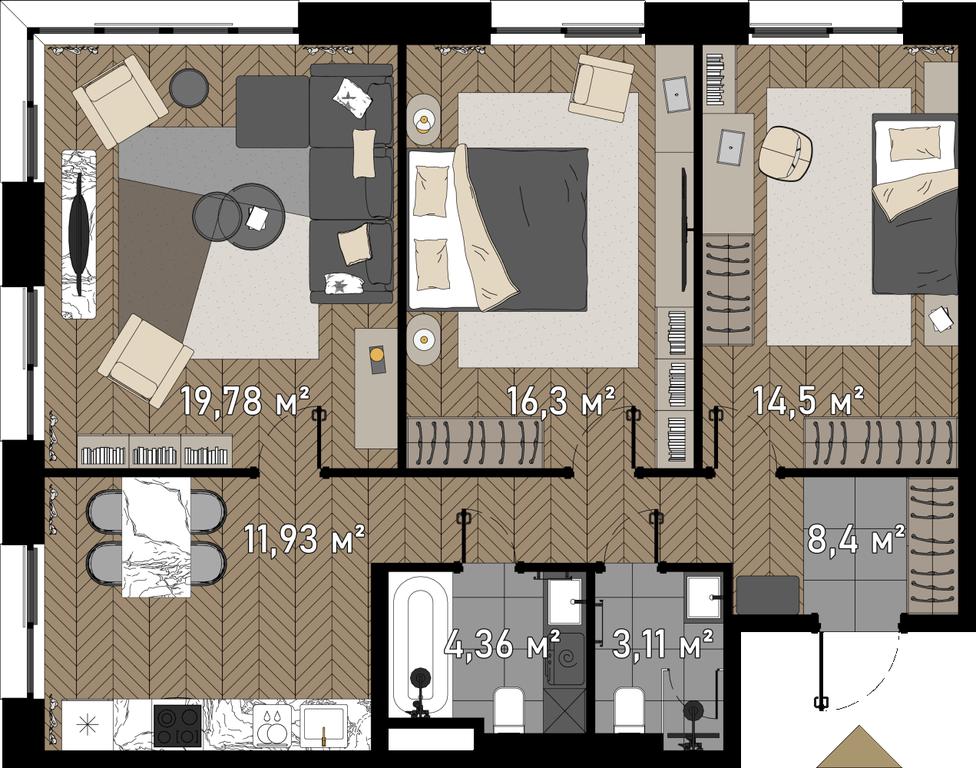 4-BD Apartment Sale, 81.1平方米 at Zorge 9, Zorge Street, 9к1, Moscow, Russia #1 4-BD Apartment Sale, 81.1平方米 at Zorge 9, Zorge Street, 9к1, Moscow, Russia #1