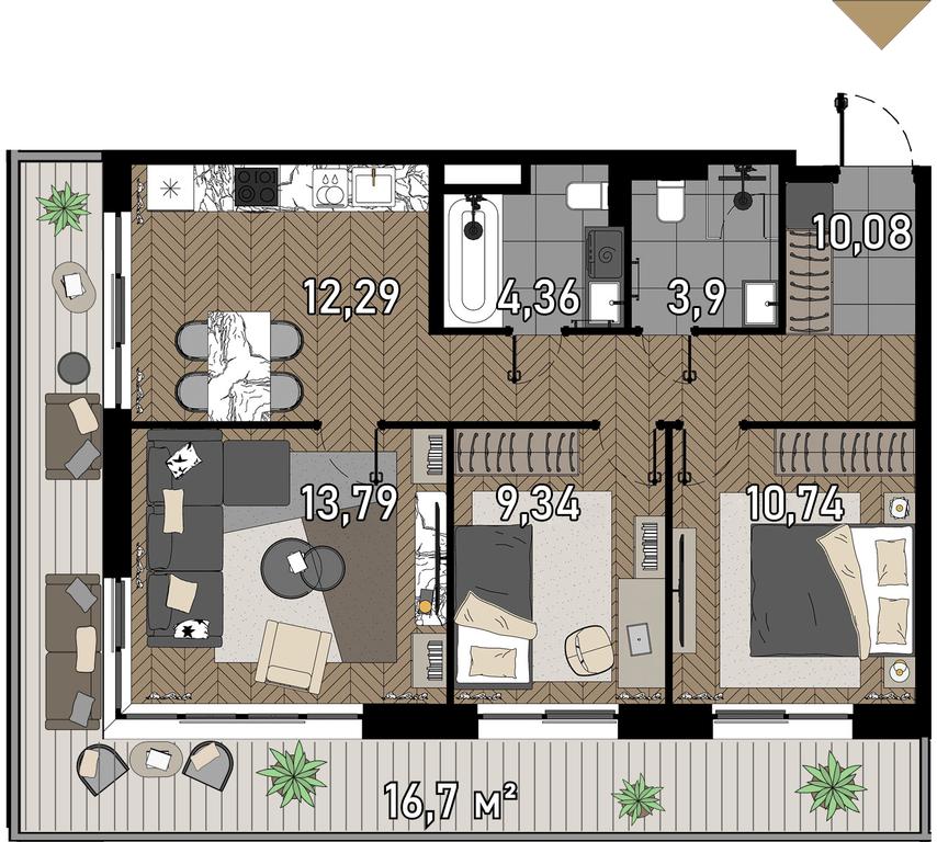 4-BD Apartment Sale, 67.2平方米 at Zorge 9, Zorge Street, 9к1, Moscow, Russia #1 4-BD Apartment Sale, 67.2平方米 at Zorge 9, Zorge Street, 9к1, Moscow, Russia #1