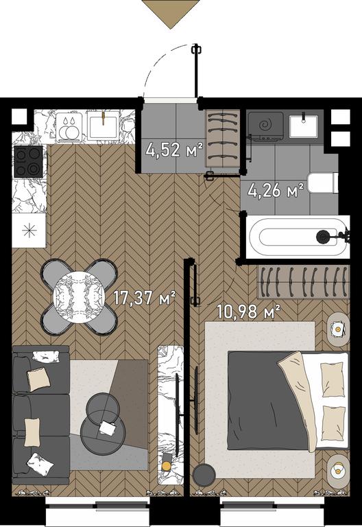 2-BD Apartment Sale, 37.8 sq. m. at Zorge 9, Zorge Street, 9к1, Moscow, Russia #1 2-BD Apartment Sale, 37.8 sq. m. at Zorge 9, Zorge Street, 9к1, Moscow, Russia #1