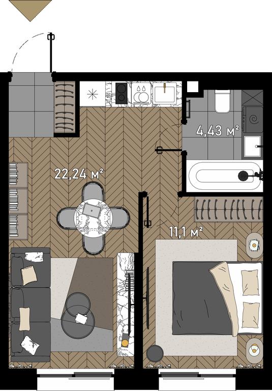 2-BD Apartment Sale, 38.5 sq. m. at Zorge 9, Zorge Street, 9к1, Moscow, Russia #1 2-BD Apartment Sale, 38.5 sq. m. at Zorge 9, Zorge Street, 9к1, Moscow, Russia #1