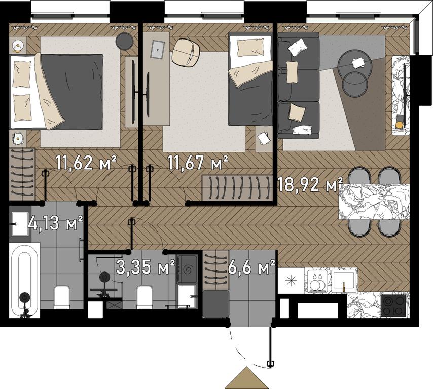 3-BD Apartment Sale, 58 sq. m. at Zorge 9, Zorge Street, 9к1, Moscow, Russia #1 3-BD Apartment Sale, 58 sq. m. at Zorge 9, Zorge Street, 9к1, Moscow, Russia #1