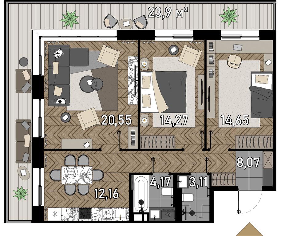 4-BD Apartment Sale, 78.6平方米 at Zorge 9, Zorge Street, 9к1, Moscow, Russia #1 4-BD Apartment Sale, 78.6平方米 at Zorge 9, Zorge Street, 9к1, Moscow, Russia #1