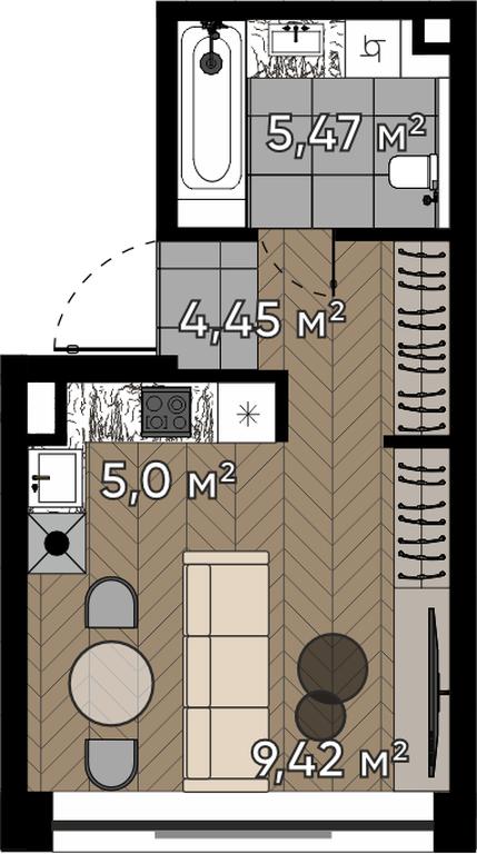 1-BD Apartment Sale, 24.34平方米 at Kvartal Serebryany Bor, Berzarina Street, Moscow, Russia #1 1-BD Apartment Sale, 24.34平方米 at Kvartal Serebryany Bor, Berzarina Street, Moscow, Russia #1